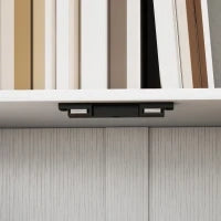Libreria Moderna con 5 Ripiani e Armadietto a 2 Ante in Legno, 60x23.8x179.2 cm, Bianco