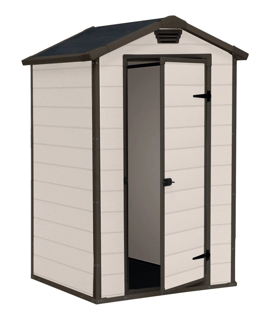 Casetta da giardino Cranbrook, Capanno da esterno, Rimessa da giardino, Ripostiglio per attrezzi, 129x103 h196 cm, Beige