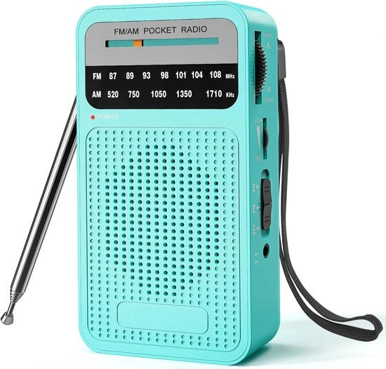 Radio a Batterie AM FM con Eccellente Ricezione - Altoparlante Potente, Jack Fila per Cuffie, Radio a Batterie AA per Uso Indoor, Outdoor, Emergenza
