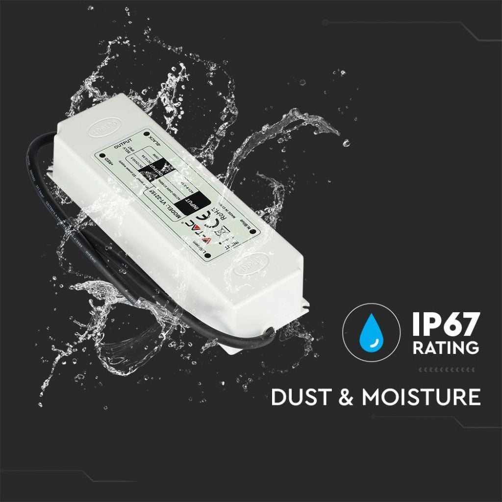 V-TAC VT-22155 Trasformatore Alimentatore Professionale in Plastica 150W 12V 12,5A Colore Bianco IP67 (5 Anni di Garanzia)SKU 3250