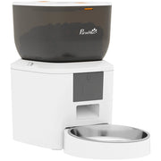 Distributore Automatico Cibo Gatti 4L WiFi 2.4G App Controllo con Registratore 10s Ciotola Bianco