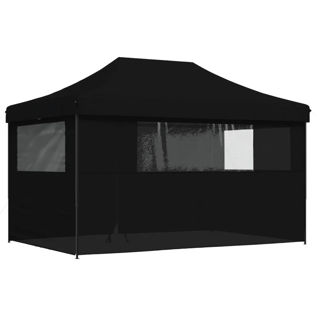 Tendone per Feste Pieghevole Pop-Up con 4 Pareti Nero