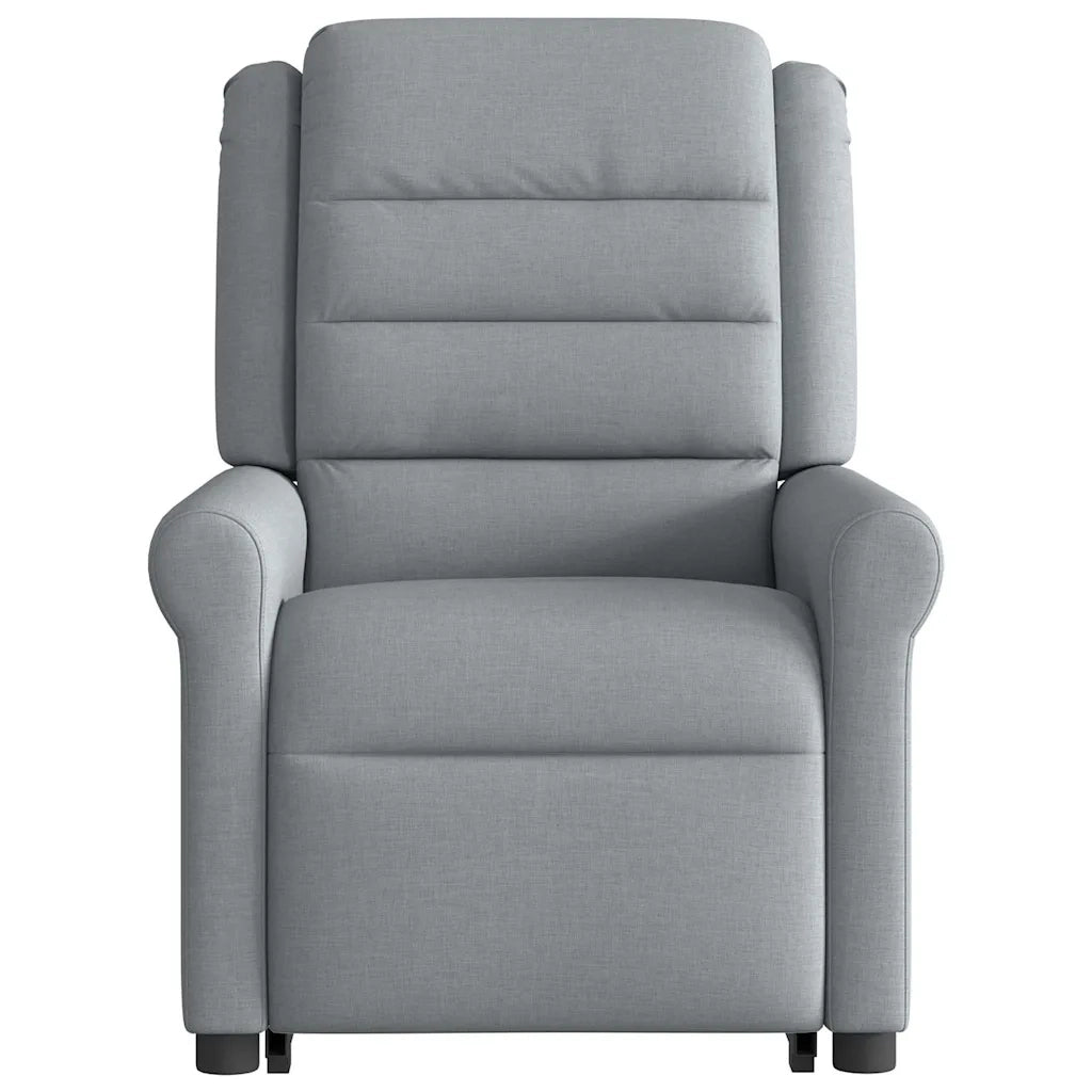 Poltrona Alzapersona Massaggi Reclinabile Grigio Chiaro Tessuto 3303324