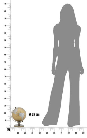 Mappamondo Arancione Ø20x28 cm Metallo e Plastica Oro Ruggine e Argento