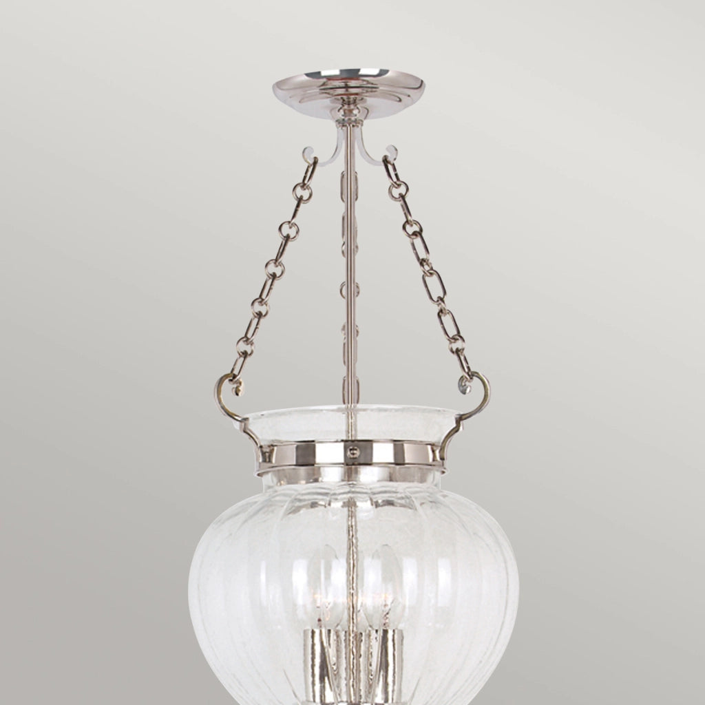 Lampada a sospensione Finsbury Park nichel 3xE14 Elstead