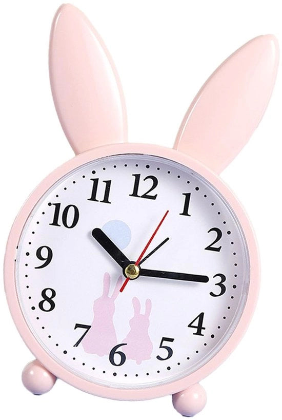 Orologio da Parete per Bambini - Forma di Coniglio - Stile - Senza Suono - Batterie - Materiale ABS - Peso 140 g - Orologio da Muro per Bambini