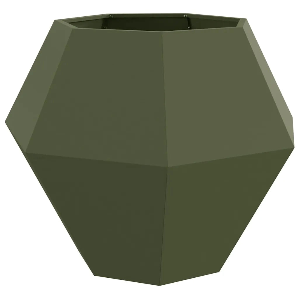 Fioriera Verde oliva 100 x 100 x 80 cm Acciaio