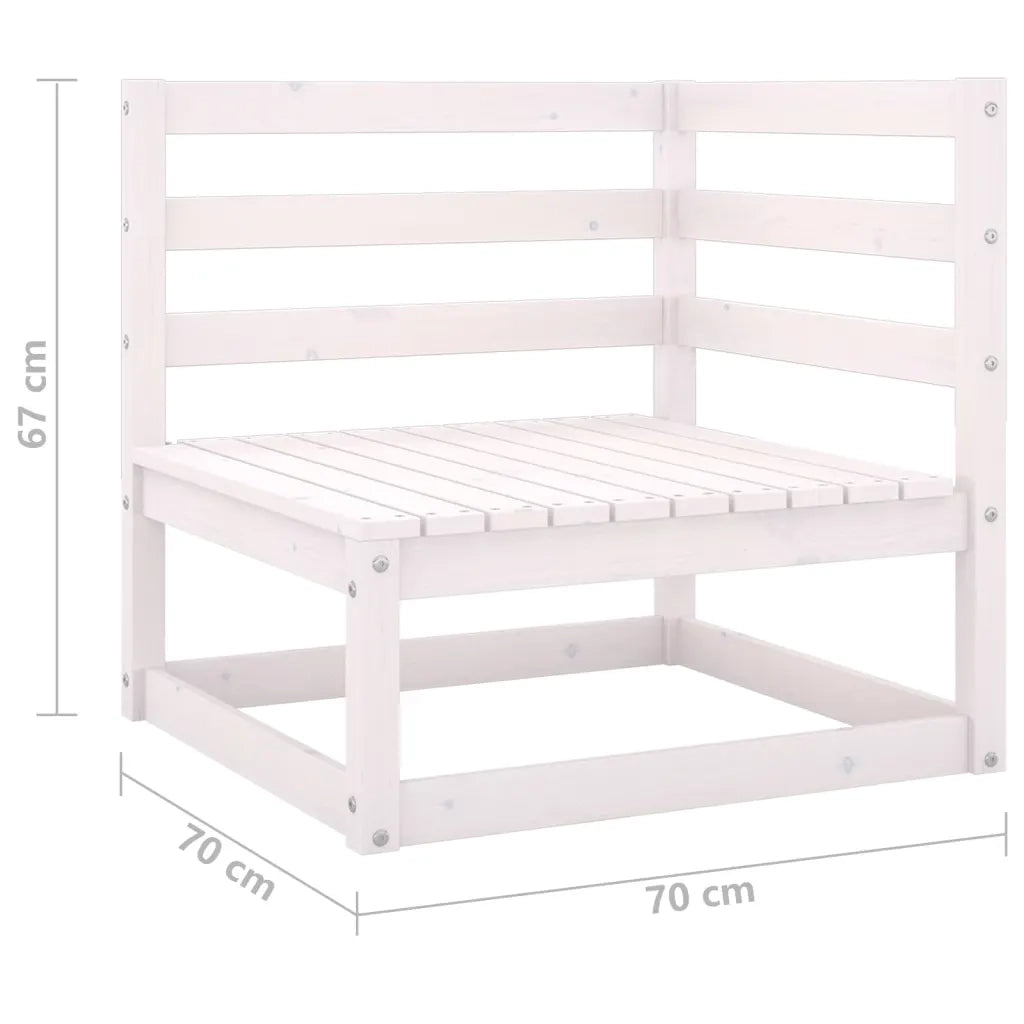 Divano da Giardino a 2 Posti Bianco in Legno Massello di Pino cod mxl 68747
