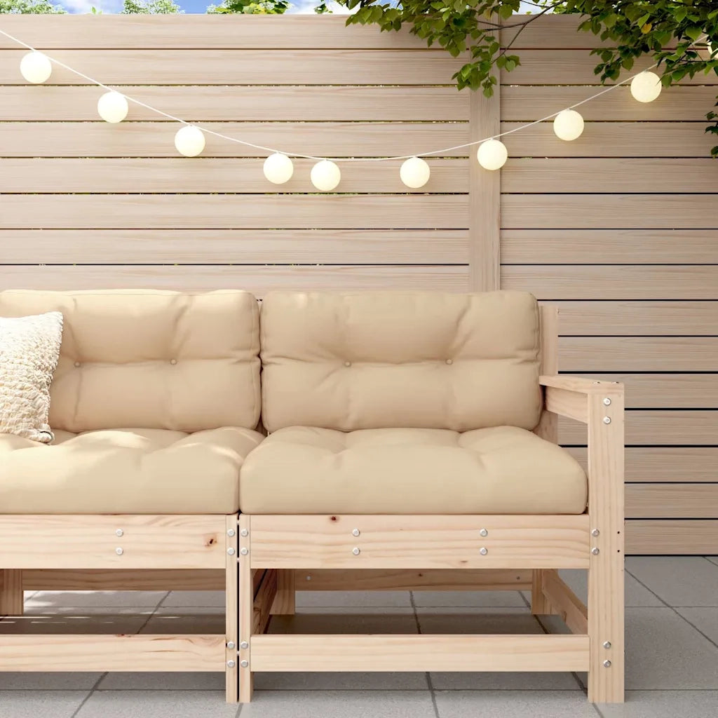 Sedia da patio-Sedia da Giardino con Cuscini in Legno Massello di Pino 546404
