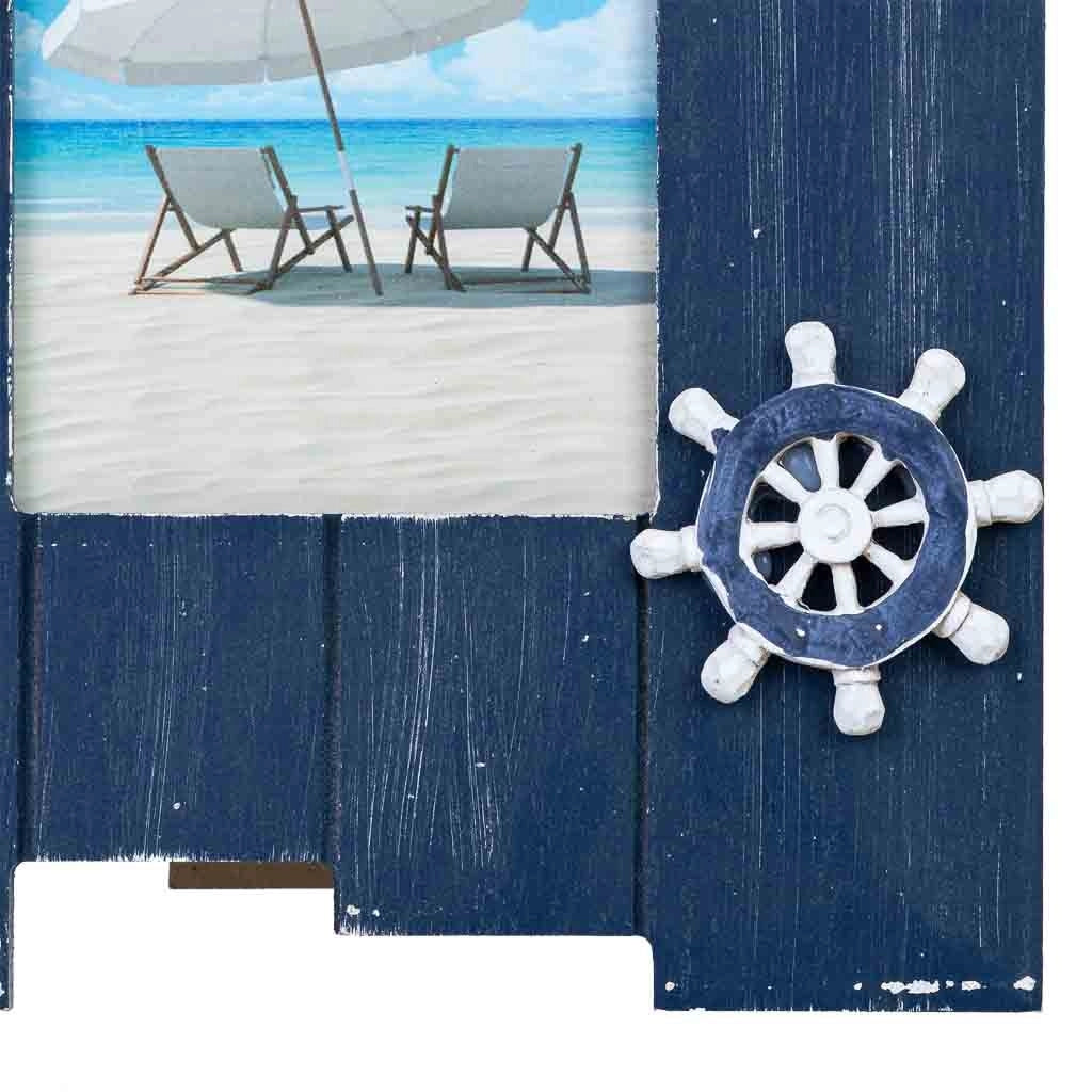 Cornice portafoto in legno blu 20x2x28h cm