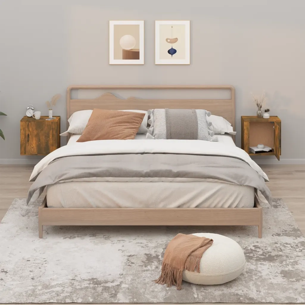 Comodini a Muro 2 pz Rovere Fumo 50x30x47 cm cod mxl 29942
