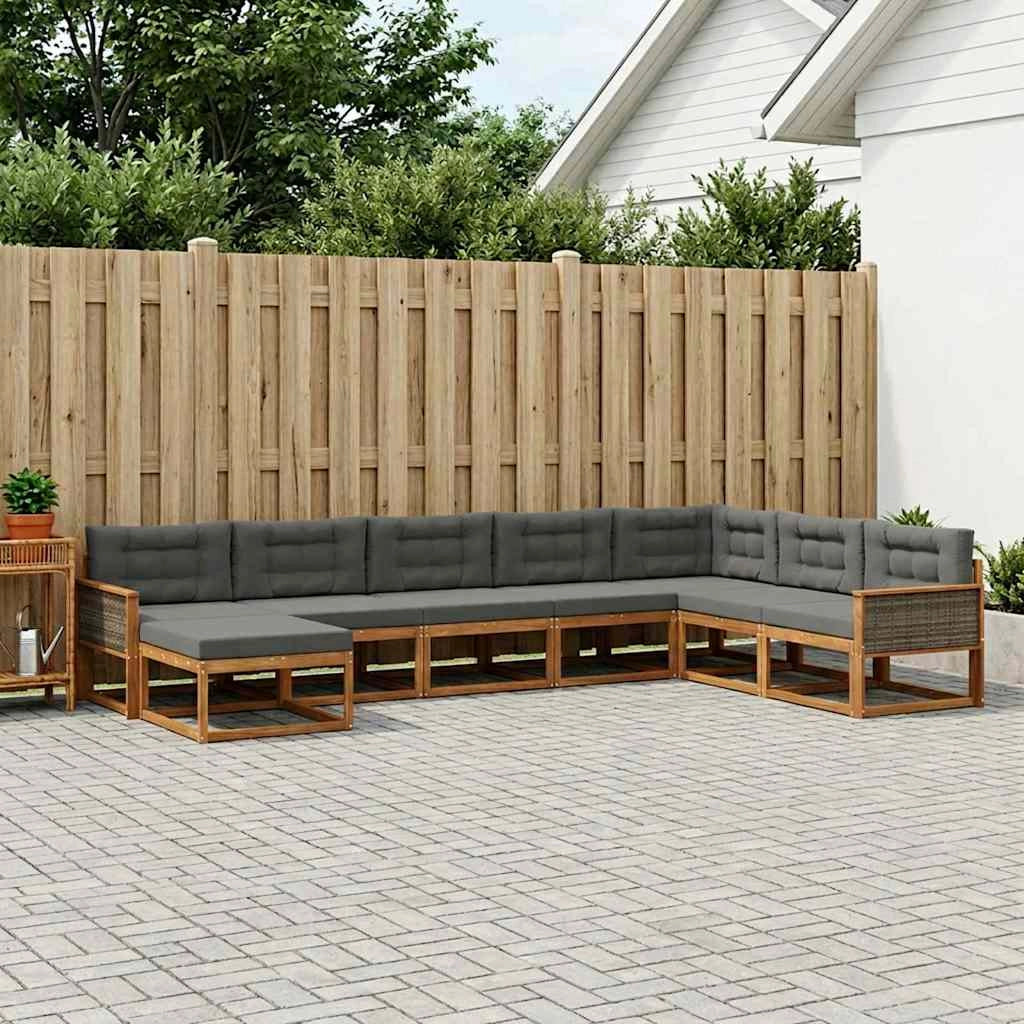 Set di divani da esterno 8 pz Naturale e Antracite 3382800