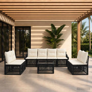 Set Divano da Giardino 9 pcs Nero polyrattan 3435982