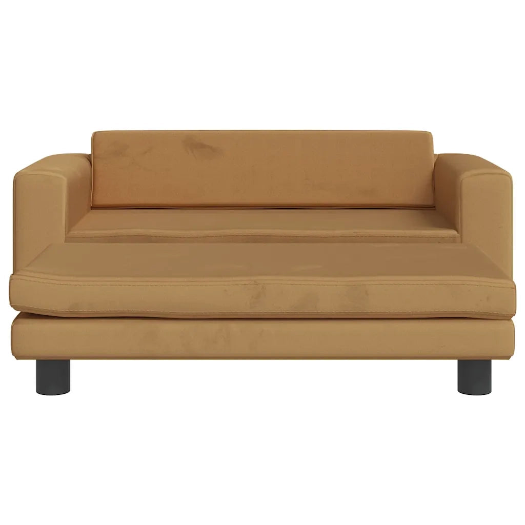 Lettino per Cani con Estensione Marrone 100x50x30 cm in Velluto CFW5480008