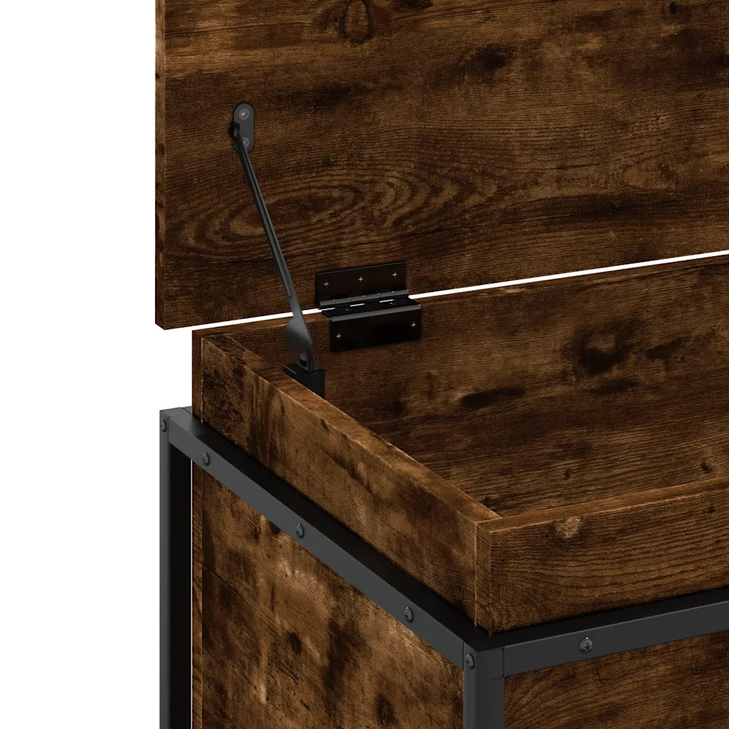 vidaXL Contenitore con Coperchio Rovere Fumo 60x40x51,5cm Truciolato