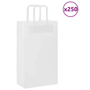 Sacchetti di Carta 250 pz con Manici Bianchi 21x11x36 cm