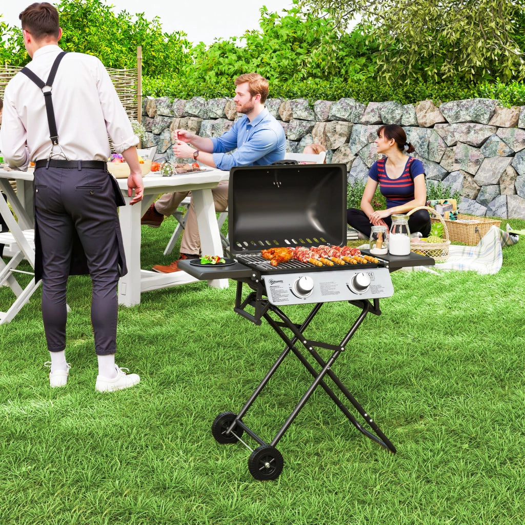 Barbecue a Gas 2 Bruciatori ¨C Zephmum ¨C 5,6 KW Nero 101x50x102 cm