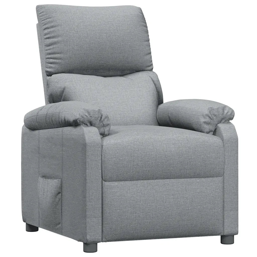 Divano Sedia-Poltrona Reclinabile in Tessuto Grigio Chiaro 952233