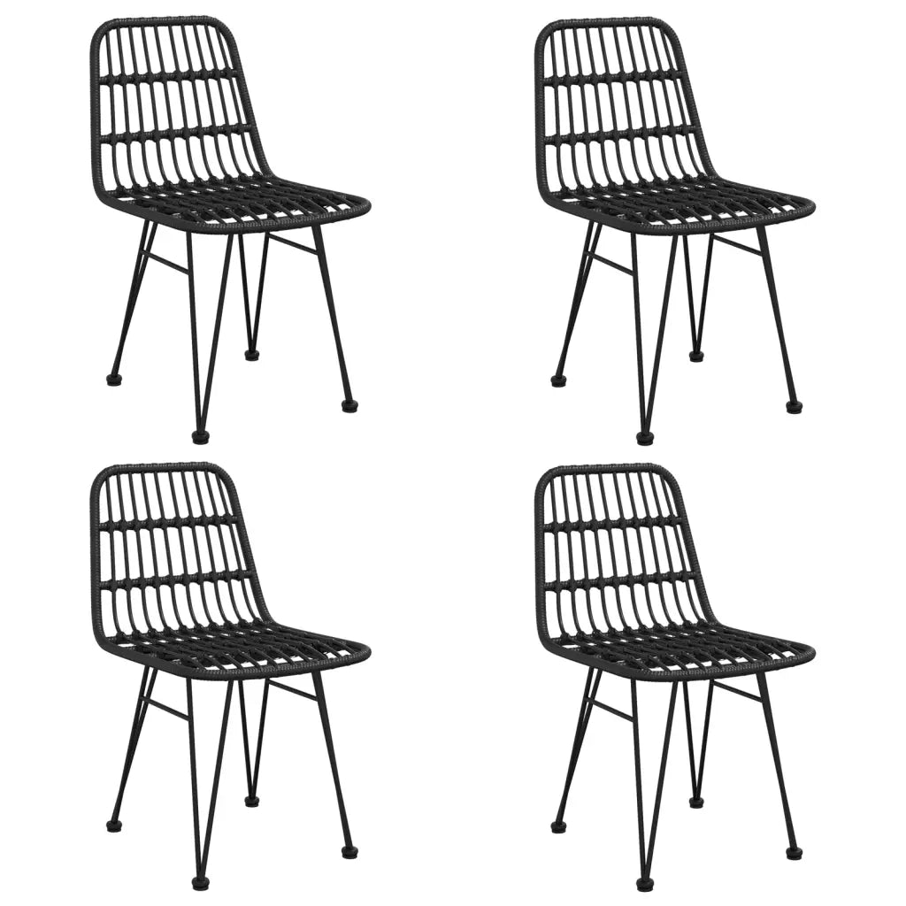 Set da Pranzo da Giardino 5 pz Nero in Polyrattan 3157895