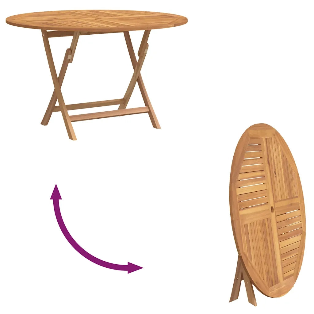 Tavolo da Giardino Pieghevole Ø110x75 cm Legno Massello di Teak 362618