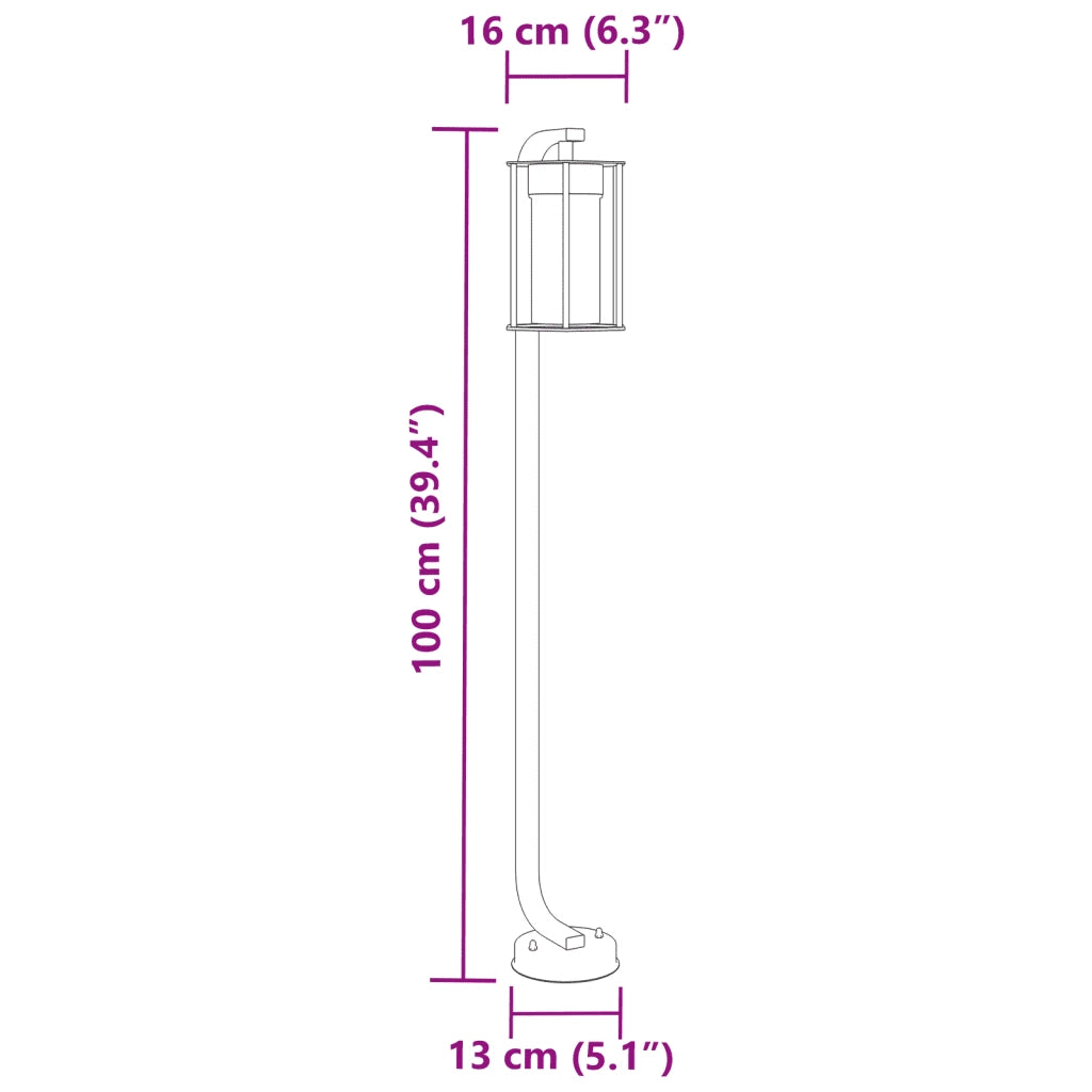 Lampada da Terra per Esterni Argento 100 cm in Acciaio Inox CFW4189090