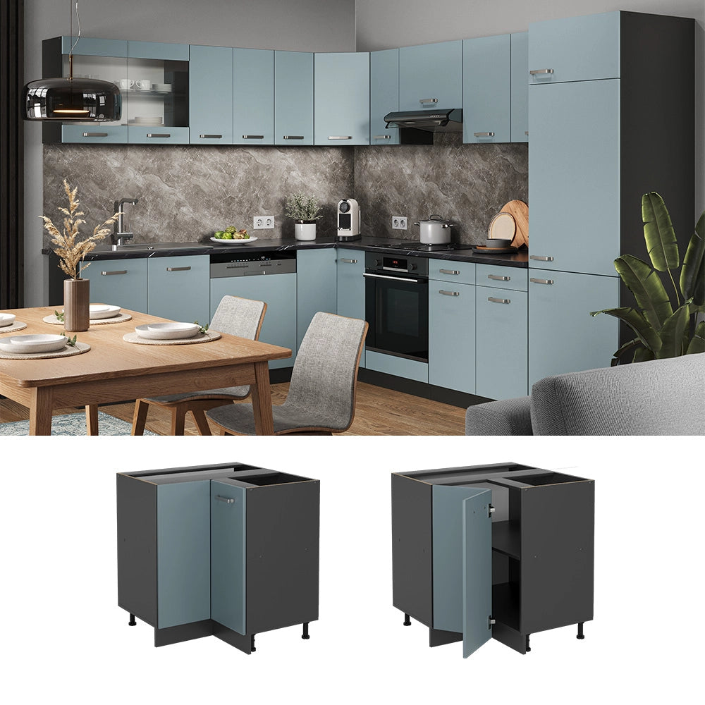 Vicco Mobile ad angolo cucina Grigio-blu 75.6 cm , PL Rovere