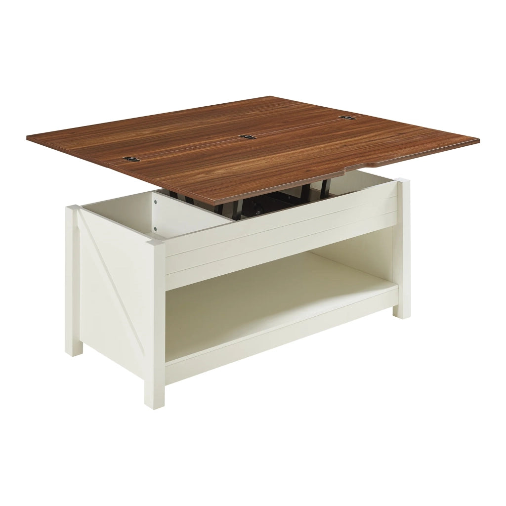 Tavolino/consolle 110 x 55 x 54 cm effetto noce bianco 03_0010802