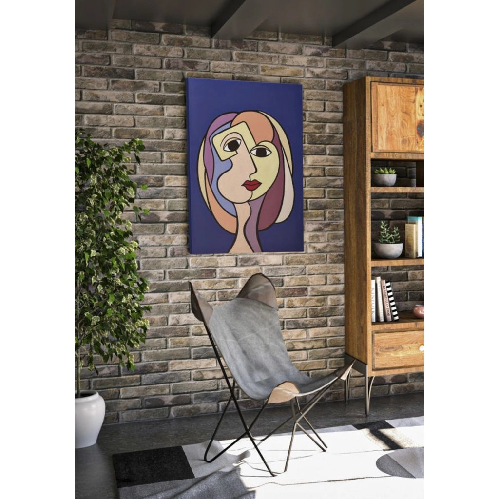 Stampa su Tela Viso 11, Multicolore, Legno, 80x3x120 cm