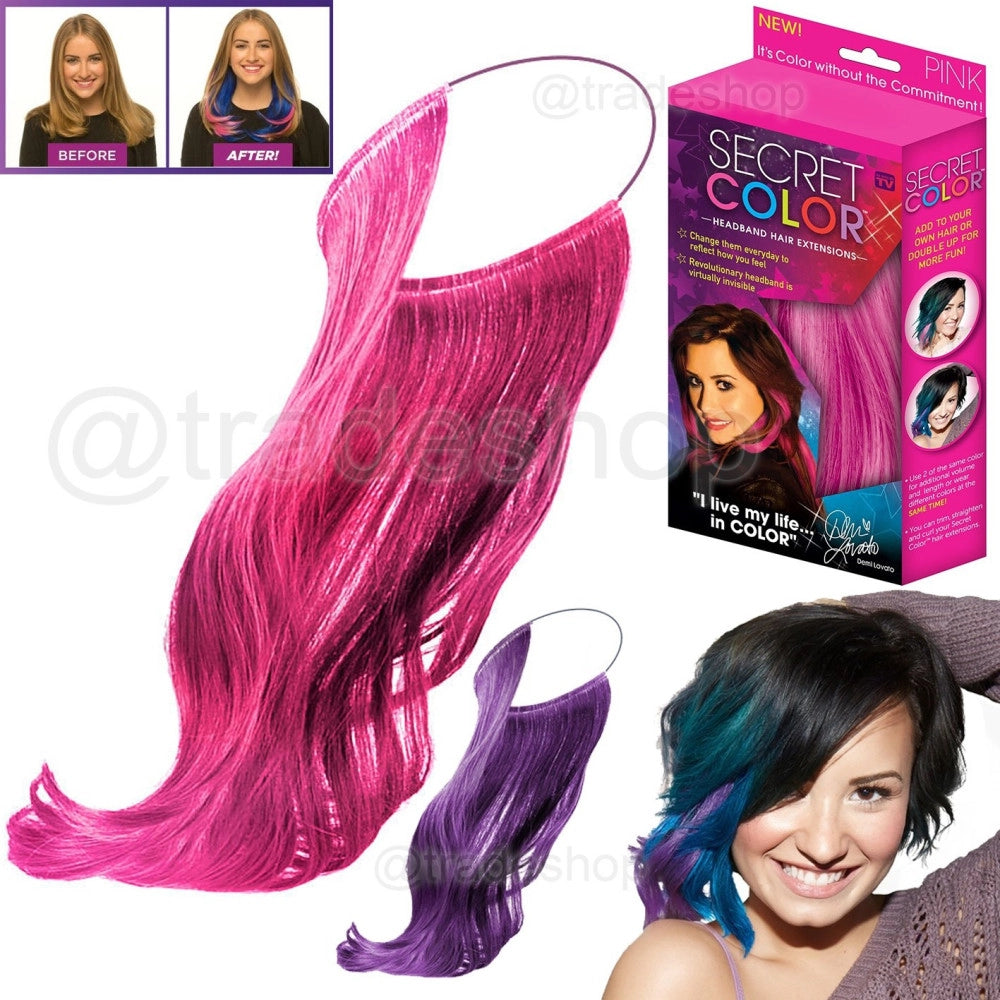 Trade Shop - Secret Color Colorata Extension Effetto Meches Per Capelli Fucsia Rosa Nero Blu - Nero