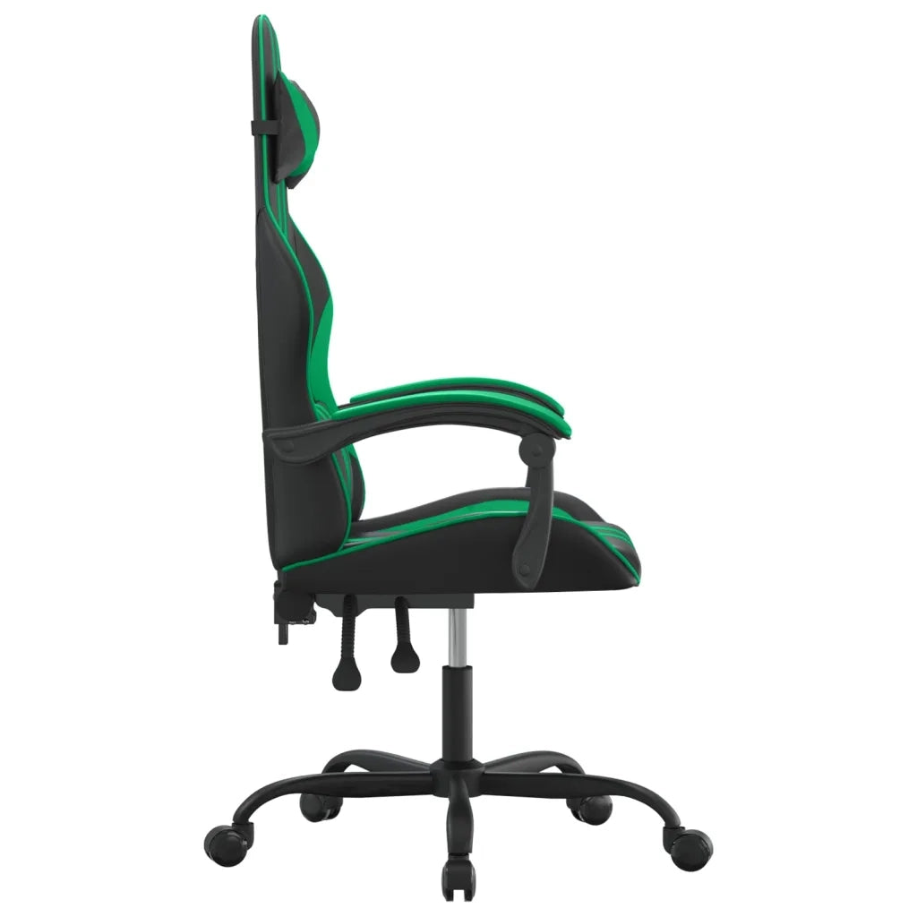 Sedia da Gaming Girevole Nera e Verde in Similpelle cod mxl 61788