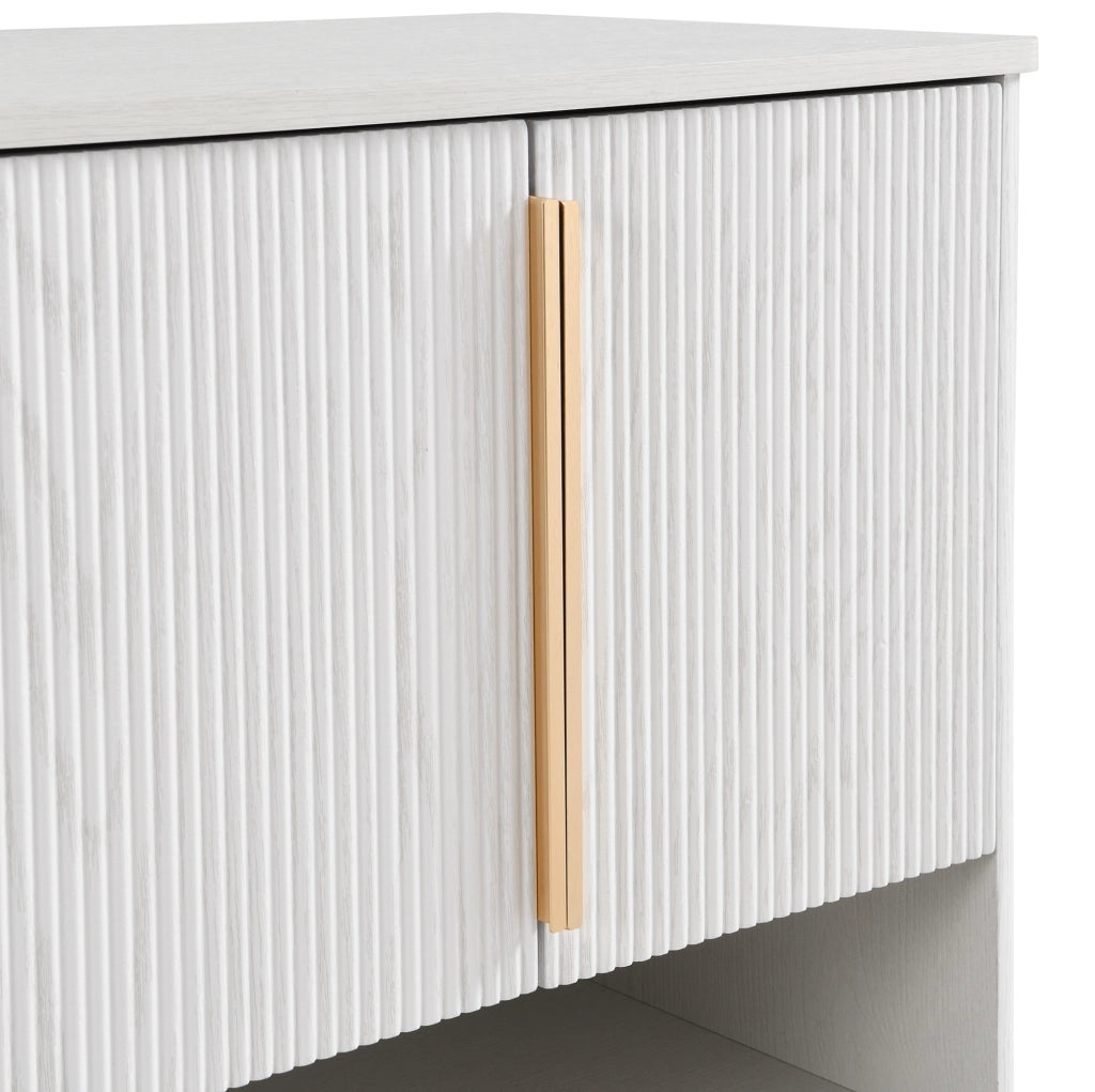Scarpiera MDF bianca 60x40x61 cm con 2 ante; ripiani regolabili e vano aperto