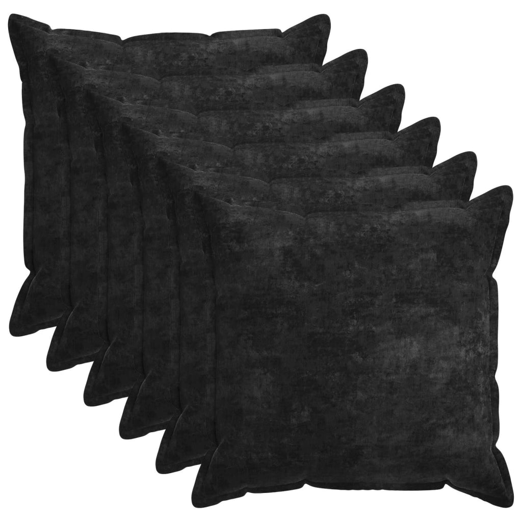 Federa 6 pz HOUTEN Antracite 80 x 80 cm Tessuto Chenille 921676