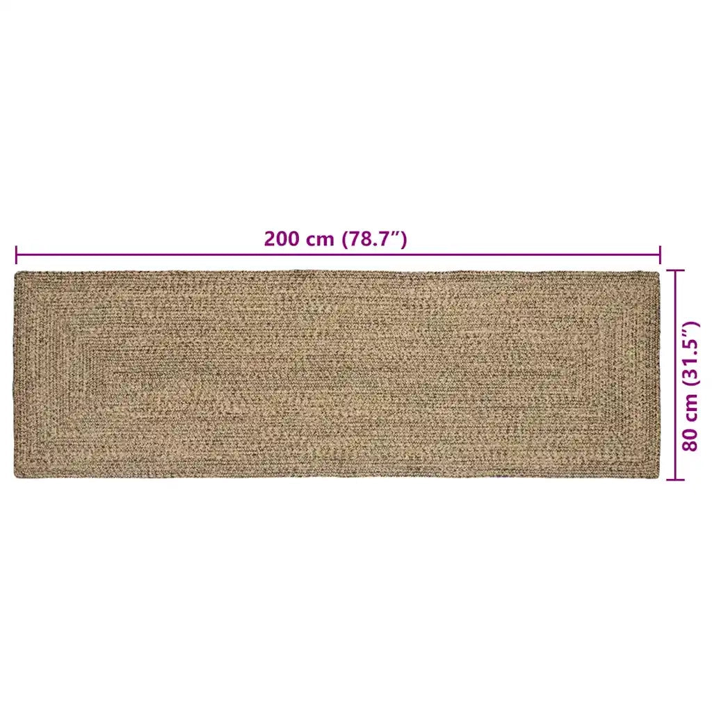 Tappeti per area Naturale e Nero 80 x 200 cm Juta 42010493
