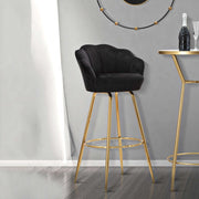 Tequis, Sgabello Rivestimento in Velluto, 55x53x110h cm Nero