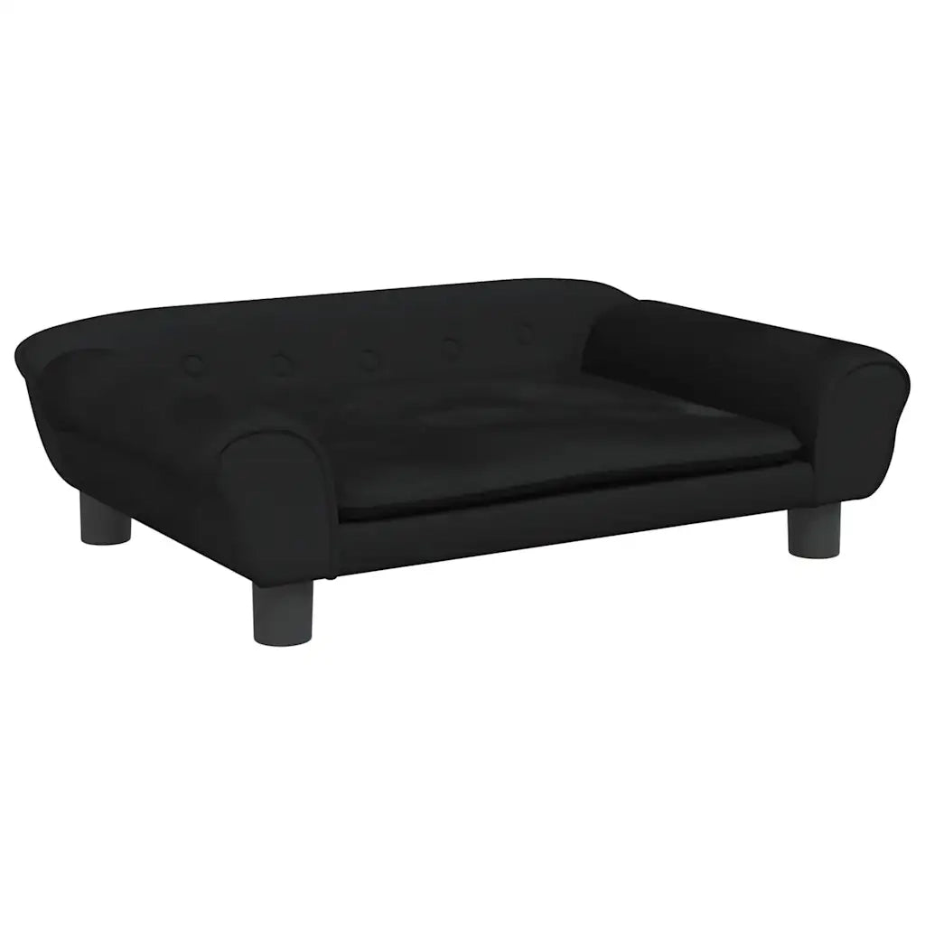 Divano per Bambini Nero 70x45x26 cm in Velluto