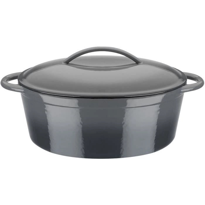 Casseruola in ghisa massiccia - GSW - GREY SHADOW - 33 x 25 cm - Ovale - Induzione - Grigio