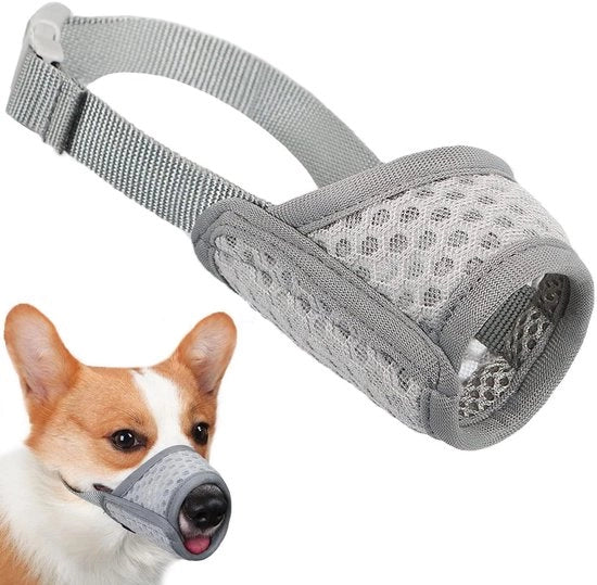 Muilkorf per Cani Leggero - Tessuto a Maglia - Materiale Respirante - Adatto per Cani Piccoli/Mediani/Grandi - Allenamento al Comportamento Effettivo - Materiale Respirante - Snuff Box