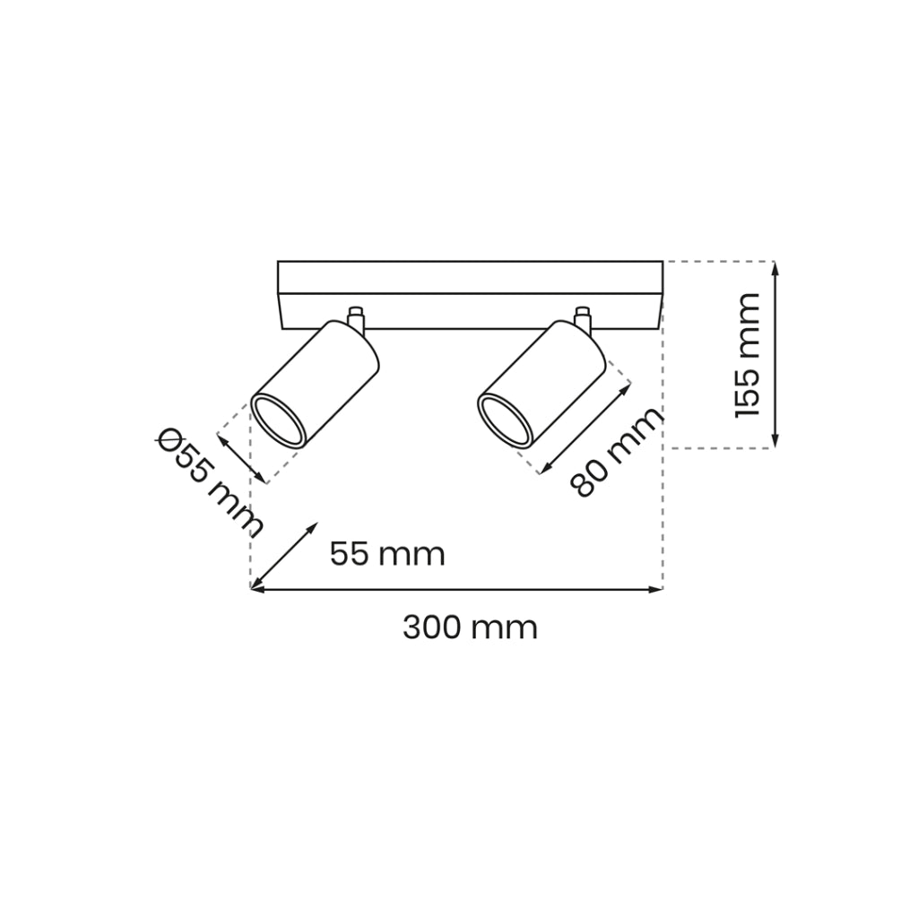Plafoniera Milagro Hudson bianca 2xGU10 metallo MLP8802