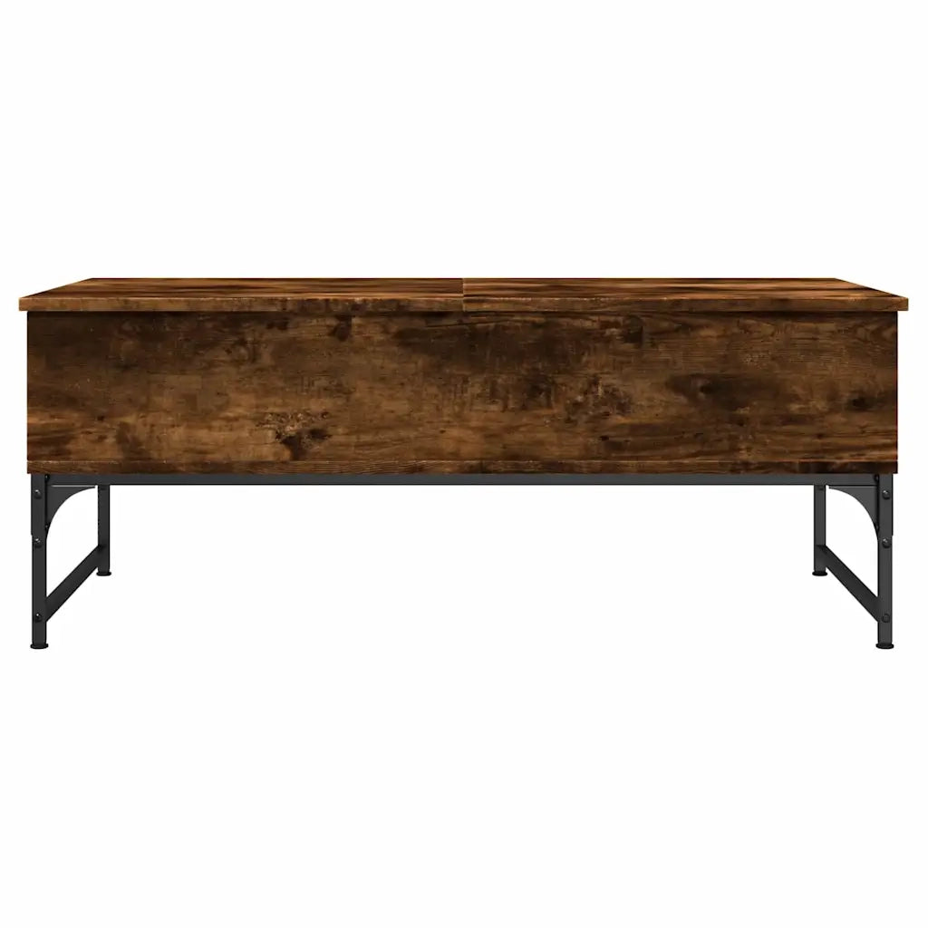 Tavolino salotto | Tavolino da caff¨¨ | Tavolino da Soggiorno Rovere Fumo 100x50x40cm Multistrato e Metallo