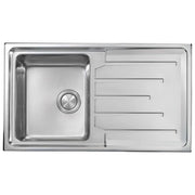 CM 015103.X2.01.2033 BRANDO Lavello da Incasso 1 Vasca con Gocciolatoio Reversibile Acciaio Inox Satinato 86 x 50 cm colore Inox Satinato