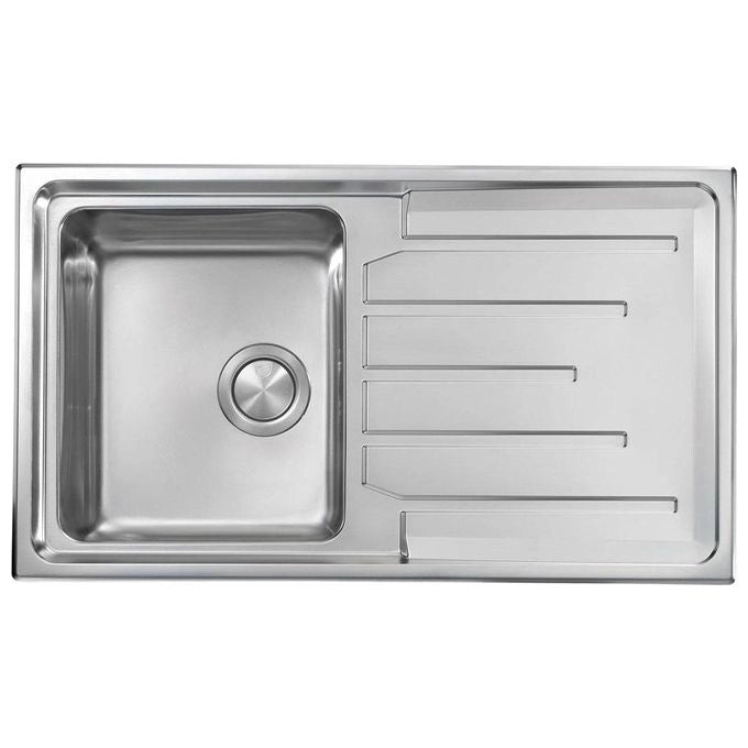 CM 015103.X2.01.2033 BRANDO Lavello da Incasso 1 Vasca con Gocciolatoio Reversibile Acciaio Inox Satinato 86 x 50 cm colore Inox Satinato