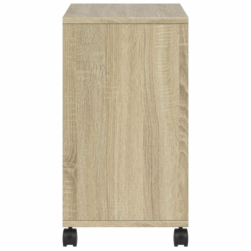 Tavolino con Ruote-Tavolino da soggiorno-Tavolo Rovere Sonoma 50x30x55 cm Legno Multistrato