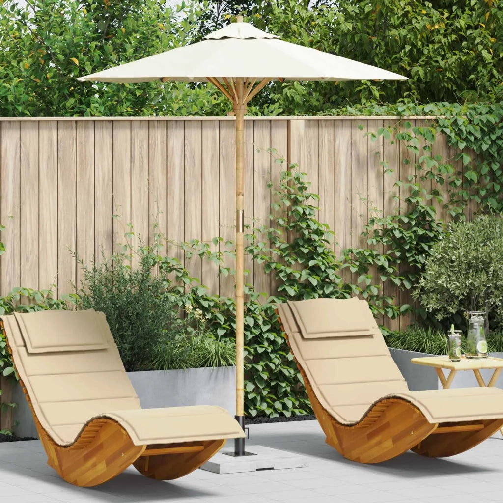Ombrello da giardino-Ombrellone da spiaggia Bianco Crema ? 180 x 230 cm Bamb¨´