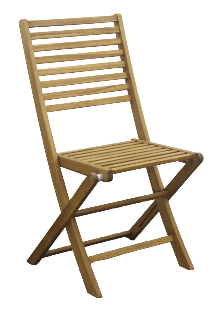 Set 2 Sedie da Giardino Pieghevoli 48x53x92 cm in Legno Naturale