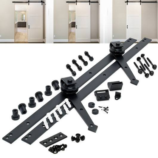 Binario per porte scorrevoli, kit di montaggio con guida da 244 cm, per 1 anta fino a 150 kg