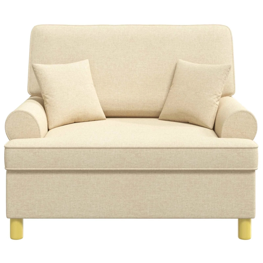 Poltrona con cuscini Crema Tessuto 42043511