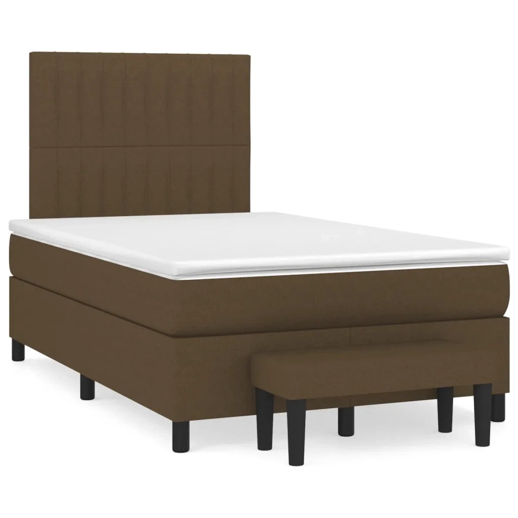 Giroletto a Molle con Materasso Marrone Scuro 120x200cm Tessuto 3136744
