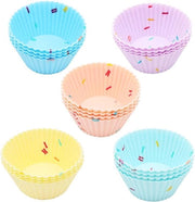 Cupcake in Silicone Reciclabili 20 Pezzi per Torta, Gelato, Panna - Colori Arcobaleno