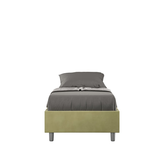Letto Singolo Sommier 80x190 cm con Rete e Contenitore Azelia Tè Verde