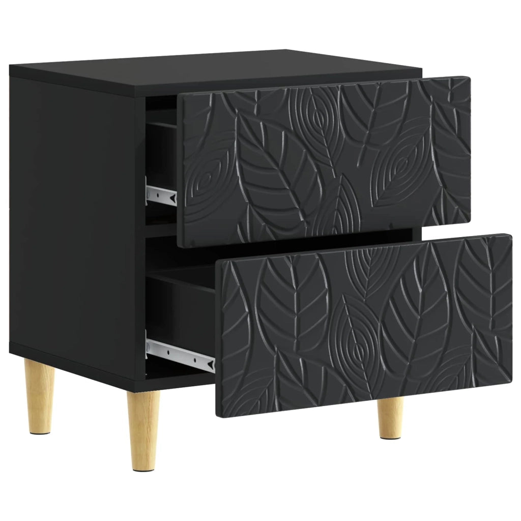 Comodino Nero 43 x 34,5 x 48 cm Legno ingegnerizzato 894987